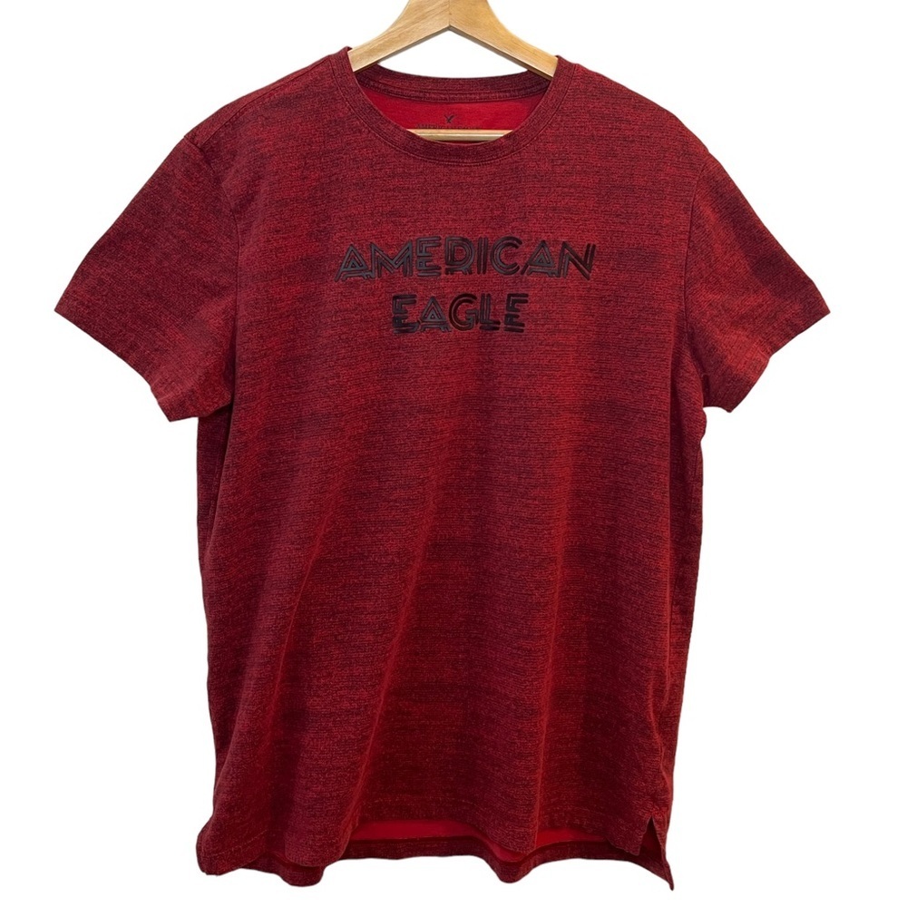 American Eagle Outfitters Red Heather Logo T-Shirt